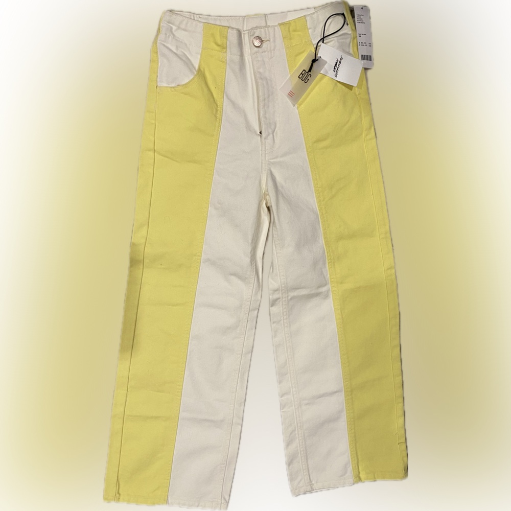 DANDELION DAZE retro high-waisted + wide leg color block denim - Picture 5 of 10